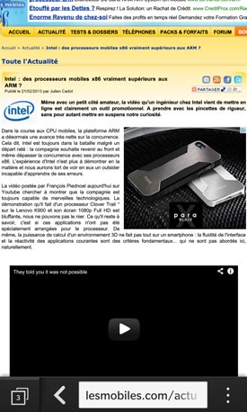 BlackBerry Z10 : navigateur Web