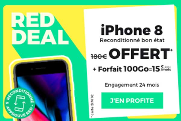 Nouveau RED DEAL avec un iPhone 8 offert chez RED by SFR