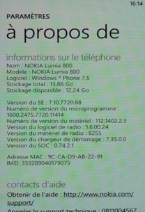 Nokia Lumia 710 : menu paramètres