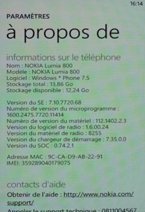 Nokia Lumia 710 : menu paramètres