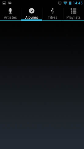 Wiko Cink Peax : menu musique