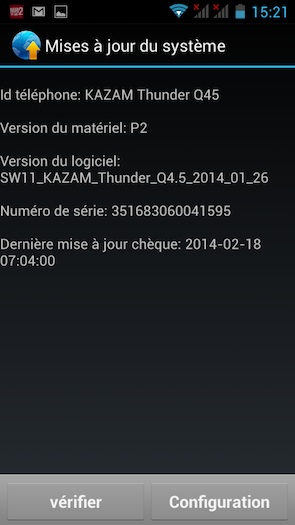 Kazam Thunder Q4.5 : mise à jour