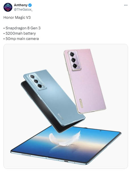 Honor Magic V3 tweet thegalox