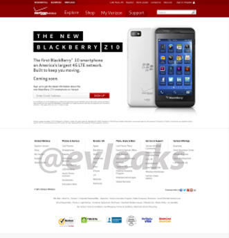Verizon : une page produit fuitée révèle un smartphone BlackBerry 10 gris
