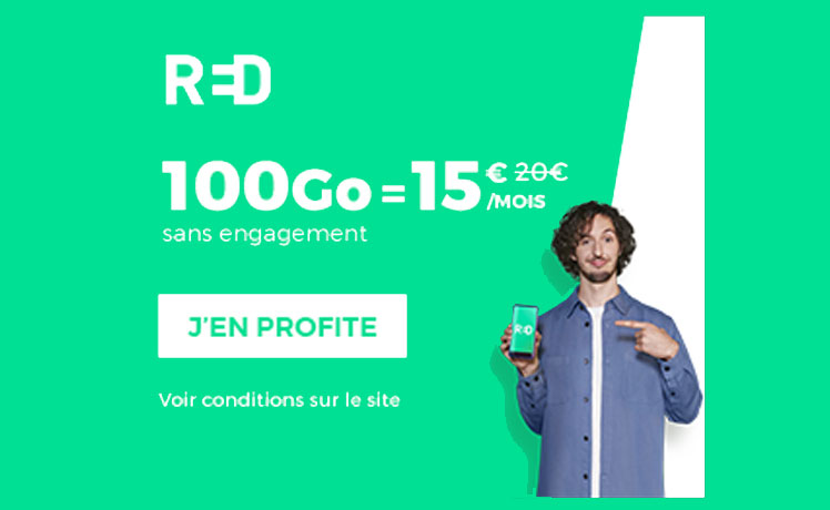 Nouvelle promo RED by SFR : un forfait mobile 100 Go à 15€