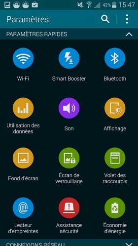 Samsung Galaxy S5 : interface Touchwiz