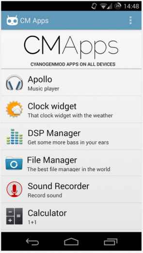 Des applications CyanogenMod disponibles non officiellement sur le Play Store