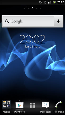Sony Xperia S : homescreen