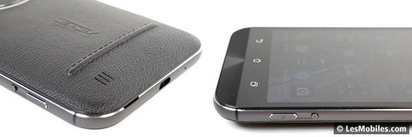 Asus ZenFone Zoom : touches de navigation et prise microUSB