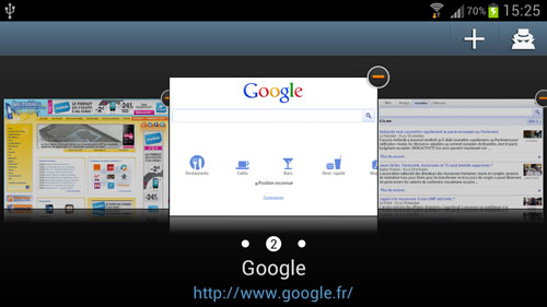 Test Samsung Galaxy S3 : navigateur Web