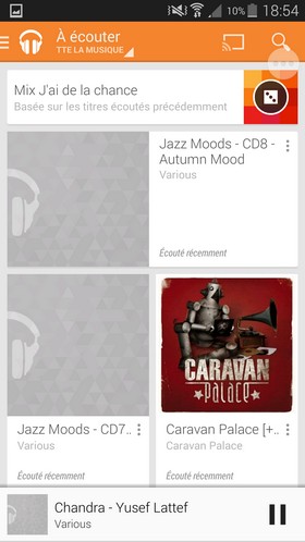 Samsung Galaxy S5 : lecteur audio
