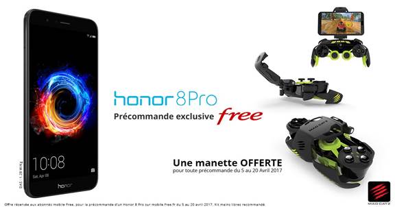 Honor 8 Pro : une manette de jeu offerte chez Free Mobile