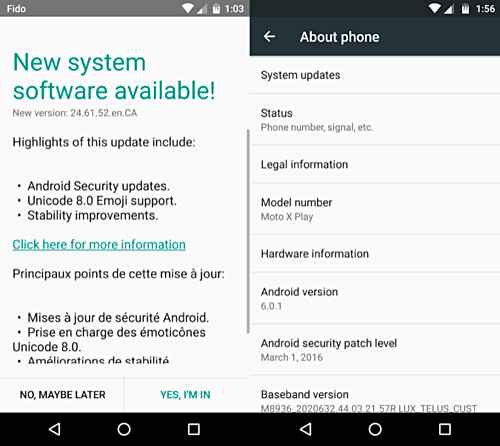 Android 6.0.1 pour Motorola Moto X Play