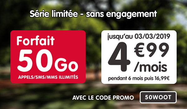 Le forfait NRJ Mobile 50 Go en promotion à 4,99 euros