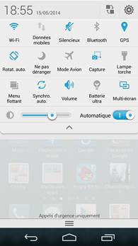 Huawei Ascend P7 : centre de notifications