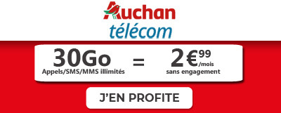 Forfait Auchan Télécom 30Go à 2.99?