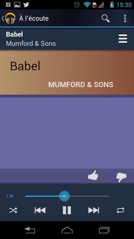 Motorola Razr i : lecteur audio