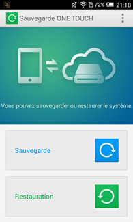 Alcatel OneTouch Pop S3 : Sauvegarde ONE TOUCH