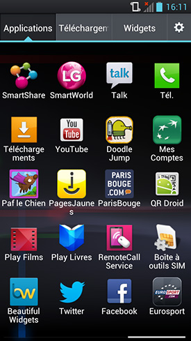 LG Optimus L9 : menu applications