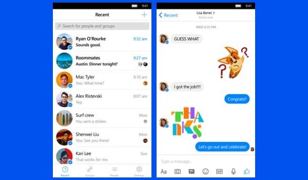 Facebook décline son application Messenger pour Windows 10 Mobile