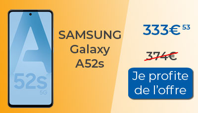 Le Samsung Galaxy A52s est à 333? seulement chez Amazon