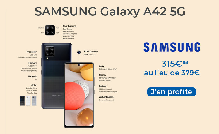 Nouveau Samsung Galaxy A42 5G, un milieu de gamme qui fera mieux que son prédécesseur ?