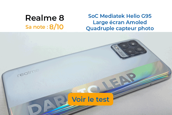 Test du realme 8 : un smartphone polyvalent, endurant, mais limité à la 4G