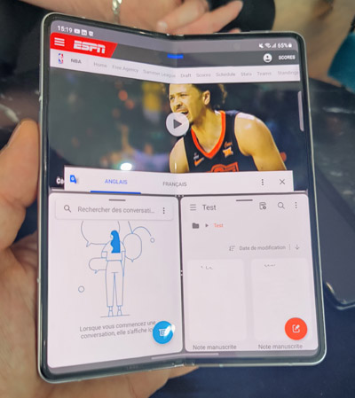 Plusieurs applications en même temps sur le Samsung Galazy Z Fold 3