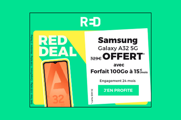 Incroyable, un Samsung Galaxy A32 5G gratuit avec un forfait RED by SFR !