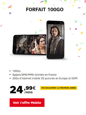 SFR relance sa Série Limitée 100 Go à 24,99 euros pour fêter ses 30 ans