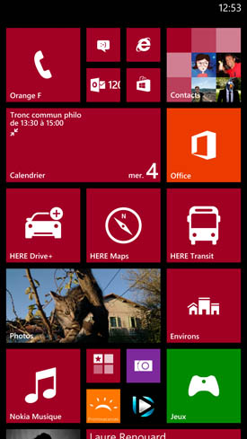 Nokia Lumia 1520 : homescreen