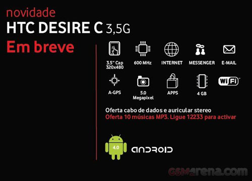 HTC Desire C première photo presse caractéristiques