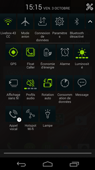 Acer Liquid Jade : centre de notifications