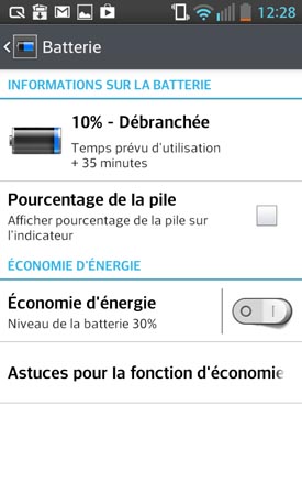LG Optimus L5 II : batterie