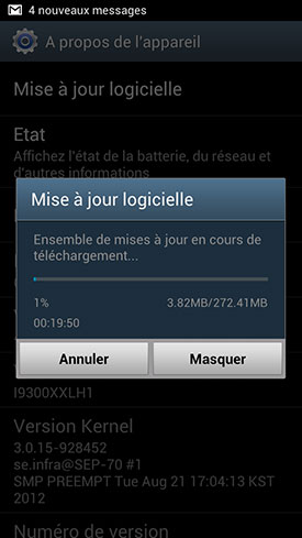 Samsung Galaxy S3 : la mise à jour Android 4.1 Jelly Bean en cours de déploiement en France