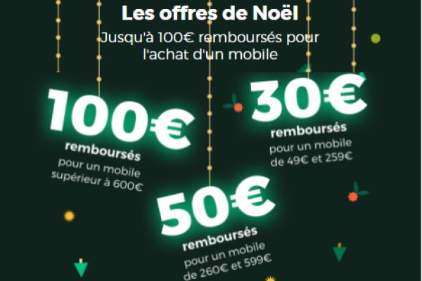 Les offres de Noël Red By SFR : Jusqu'à 100€ remboursés pour l'achat d'un mobile