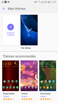 Samsung Galaxy J5 : Thèmes