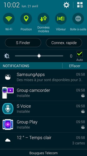 Samsung Galaxy S5 : interface Touchwiz