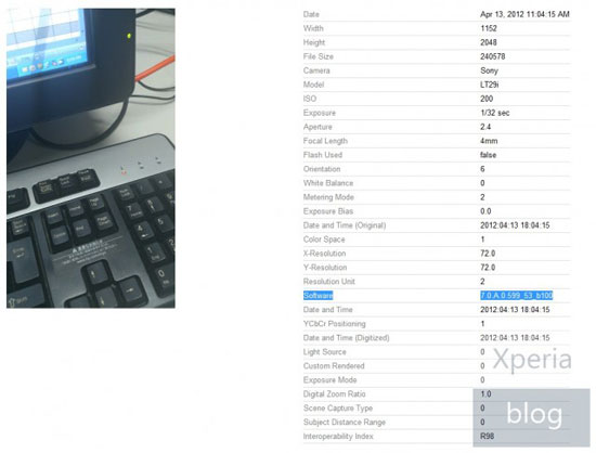Sony LT29i Hayabusa première photo prise smartphone