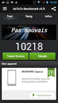 MobiWire Cygnus AnTuTu