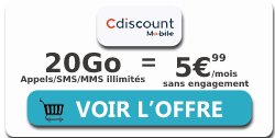 forfait Cdiscount Mobile 20Go