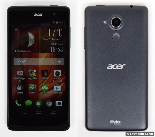 Acer Liquid Z500 : avant / arrière