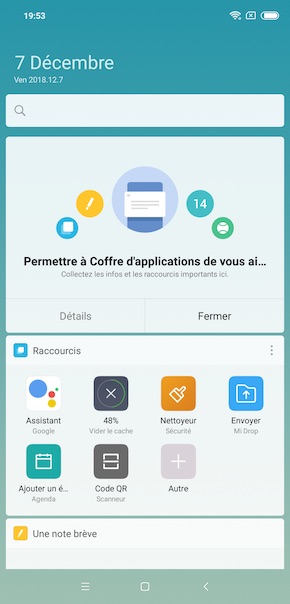 Xiaomi Mi 8 home screen
