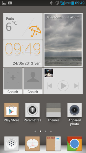 Huawei Ascend P2 : accueil