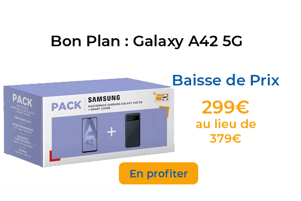 Samsung Galaxy A42 5G à moins de 300€ grâce à une baisse de prix chez Darty