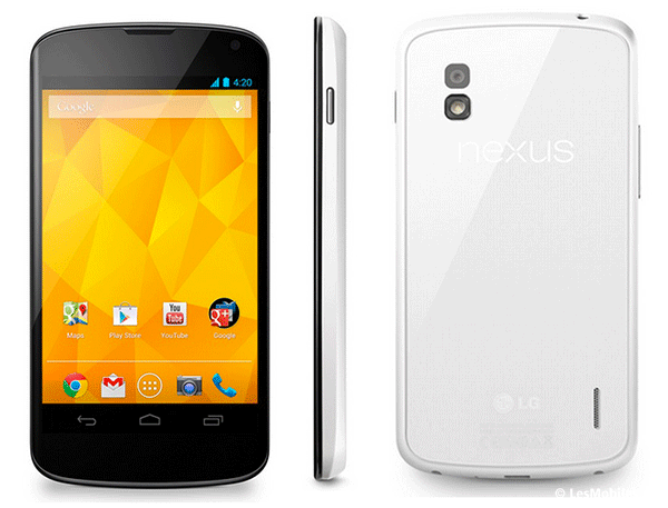 Google Nexus 4 : la version blanche enfin officialisée… sans Android 4.3 Jelly Bean