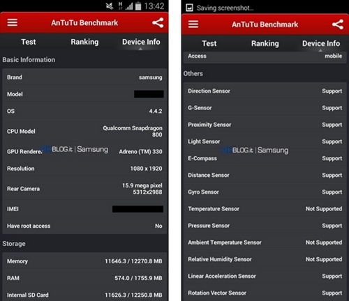 Samsung Galaxy S5 : AnTuTu confirme un APN 16 mégapixels mais révèle d'autres caractéristiques décevantes
