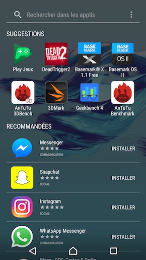 Sony Xperia X Compact interface