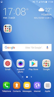 Samsung Galaxy J7 2016 interface