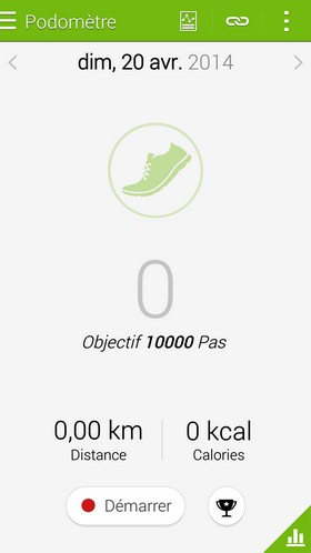 Samsung Galaxy S5 : podomètre